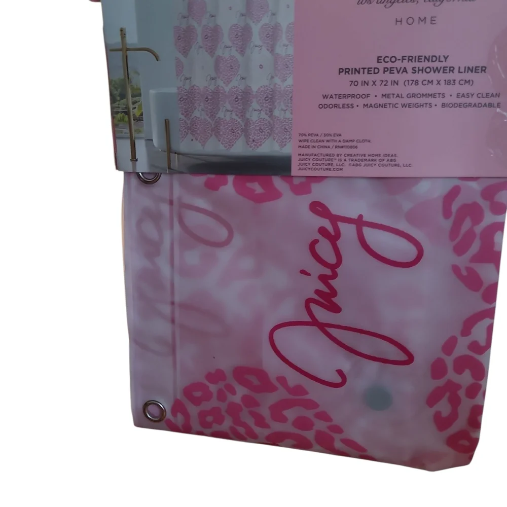 Juicy Couture Pink Leopard Print Shower Liner